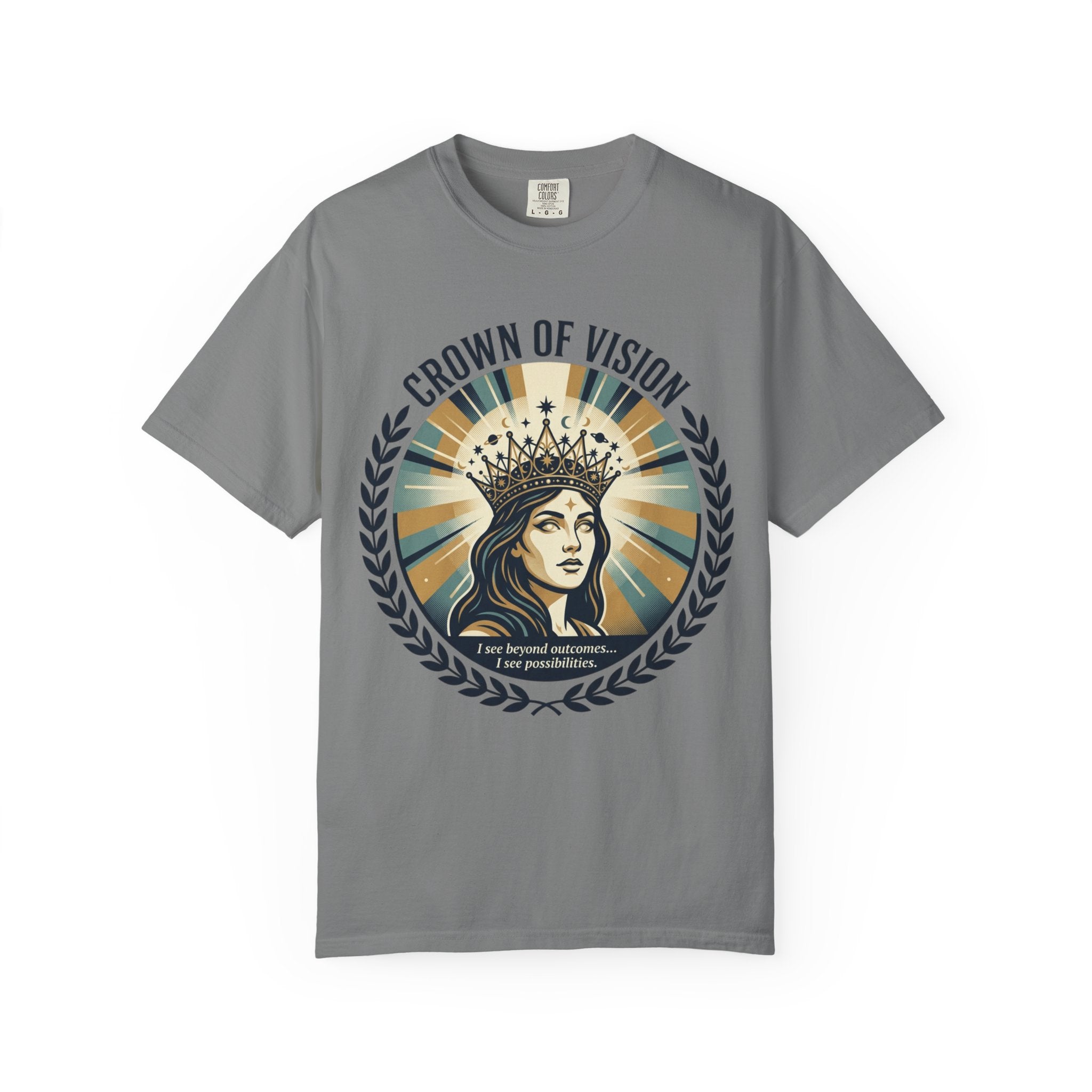 Power Runs Black Crown of Vision T-Shirt — Vintage Inspirational Graphic Tee by Printify
