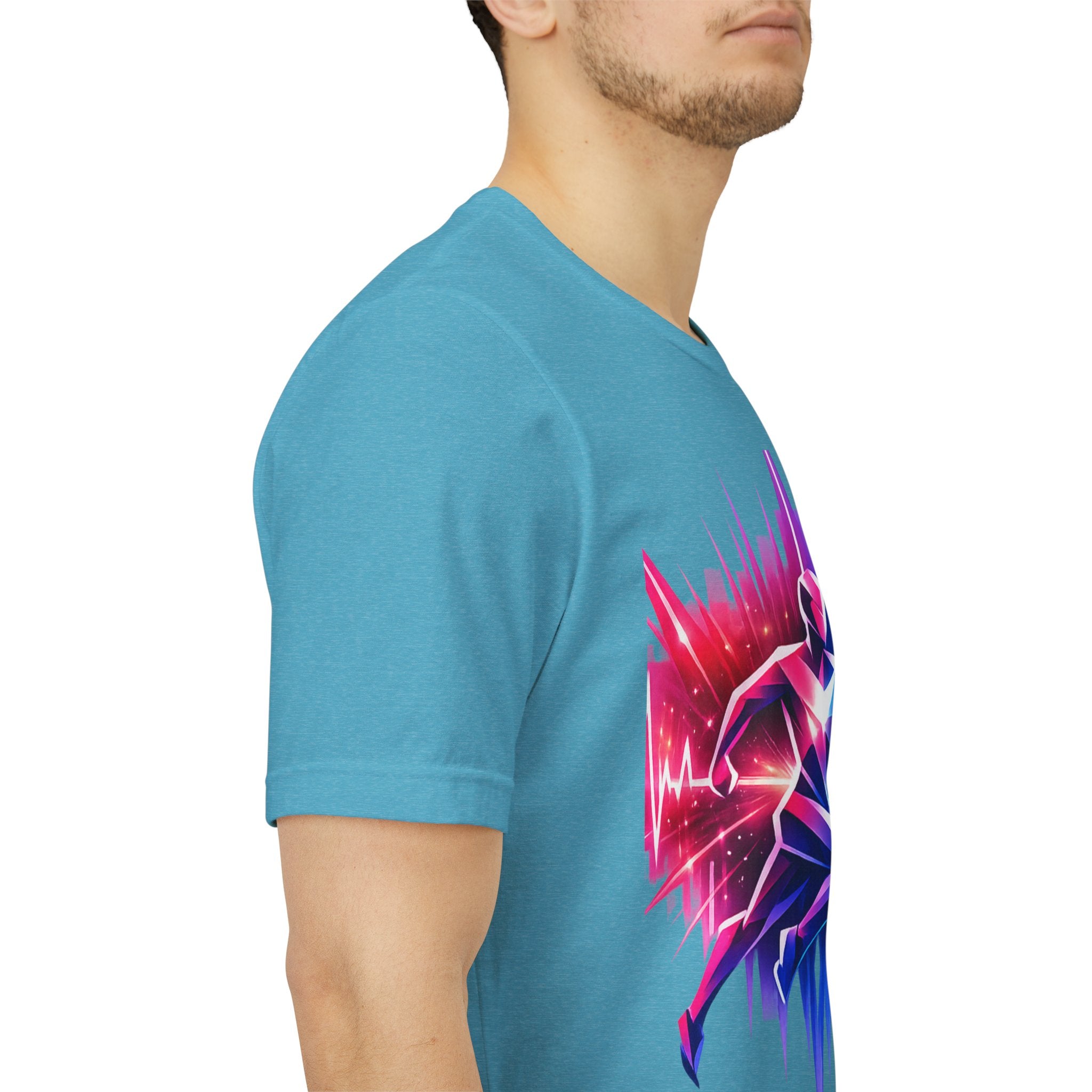 Power Runs Black PRB Running Pulse Graphic Tee — Neon Runner Heartbeat Sports T‑Shirt by Power Runs Black