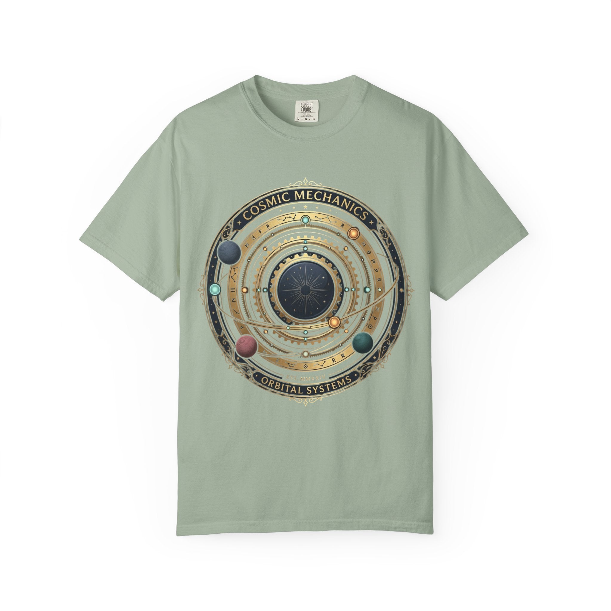 PRB Cosmic Mechanics Solar System Graphic T-Shirt | Planetary Orbit Tee by Printify