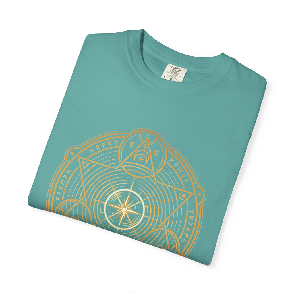 Power Runs Black PRB — Veyra Kain Geometric Sigil Tee with “Too Much Becomes Ruin” Graphic T-Shirt by Printify