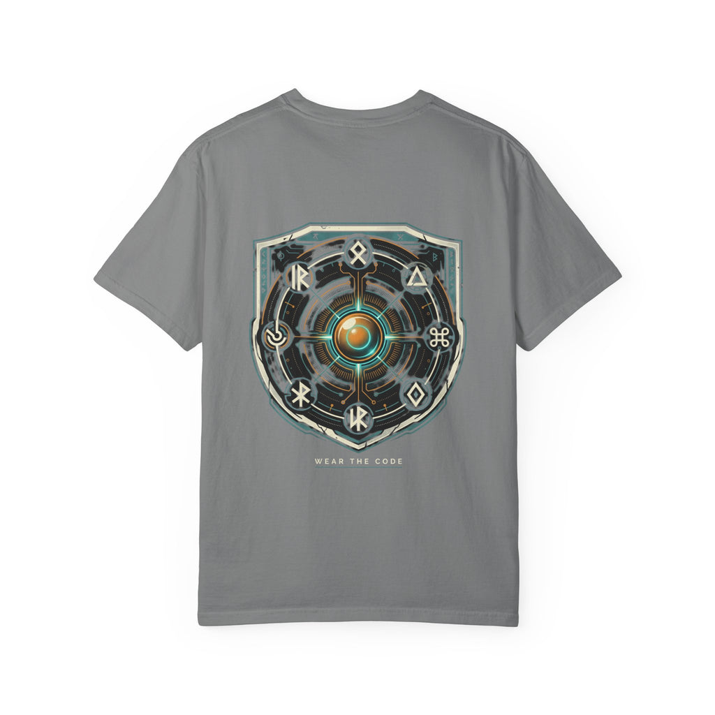 Power Runs Black PRB "Wear The Code" Mystic Shield T-Shirt — Geometric Sigil Graphic Tee by Printify