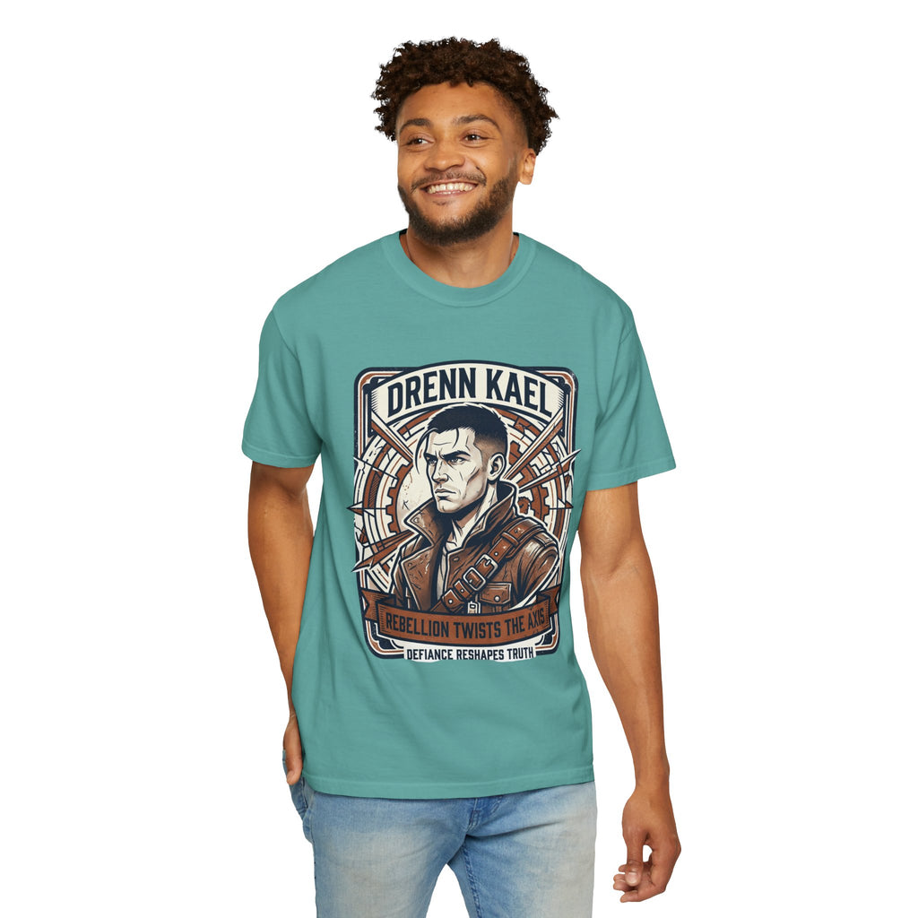 Power Runs Black PRB Drenn Kael Portrait T-Shirt — "Rebellion Twists the Axis" Graphic Tee by Power Runs Black