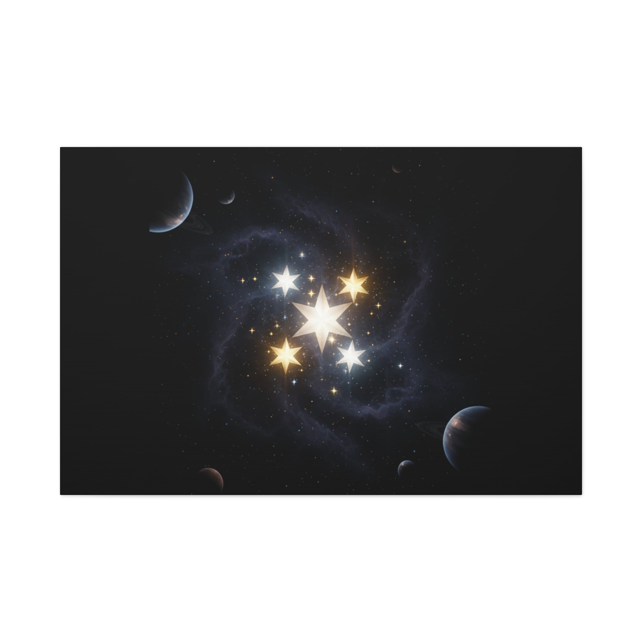 Power Runs Black PRB Glowing Star Constellation Canvas by Power Runs Black