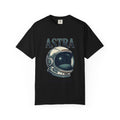 Power Runs Black Astra Astronaut Helmet T-Shirt — "Choose Consciously" Space Graphic Tee by Power Runs Black