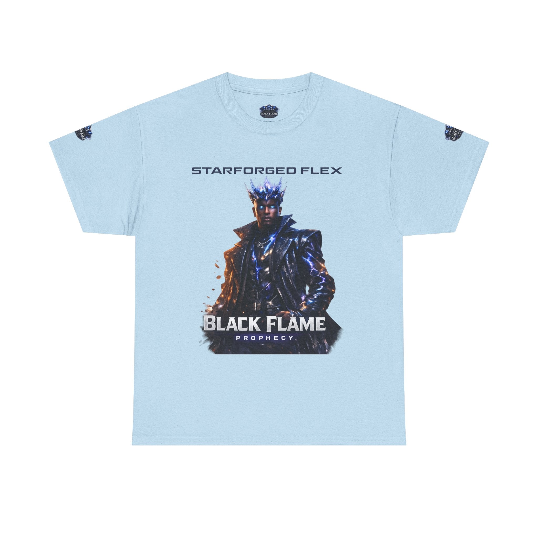 PRB Black Flame Prophecy Tee — Starforged Flex Graphic T‑Shirt by Power Runs Black